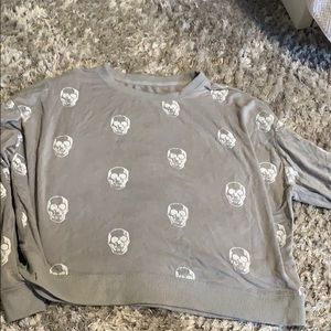A supply soft long sleeve skull tee